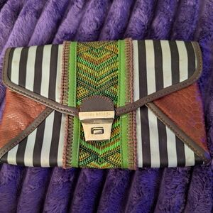 Henri Bendel Vibrant Striped Clutch